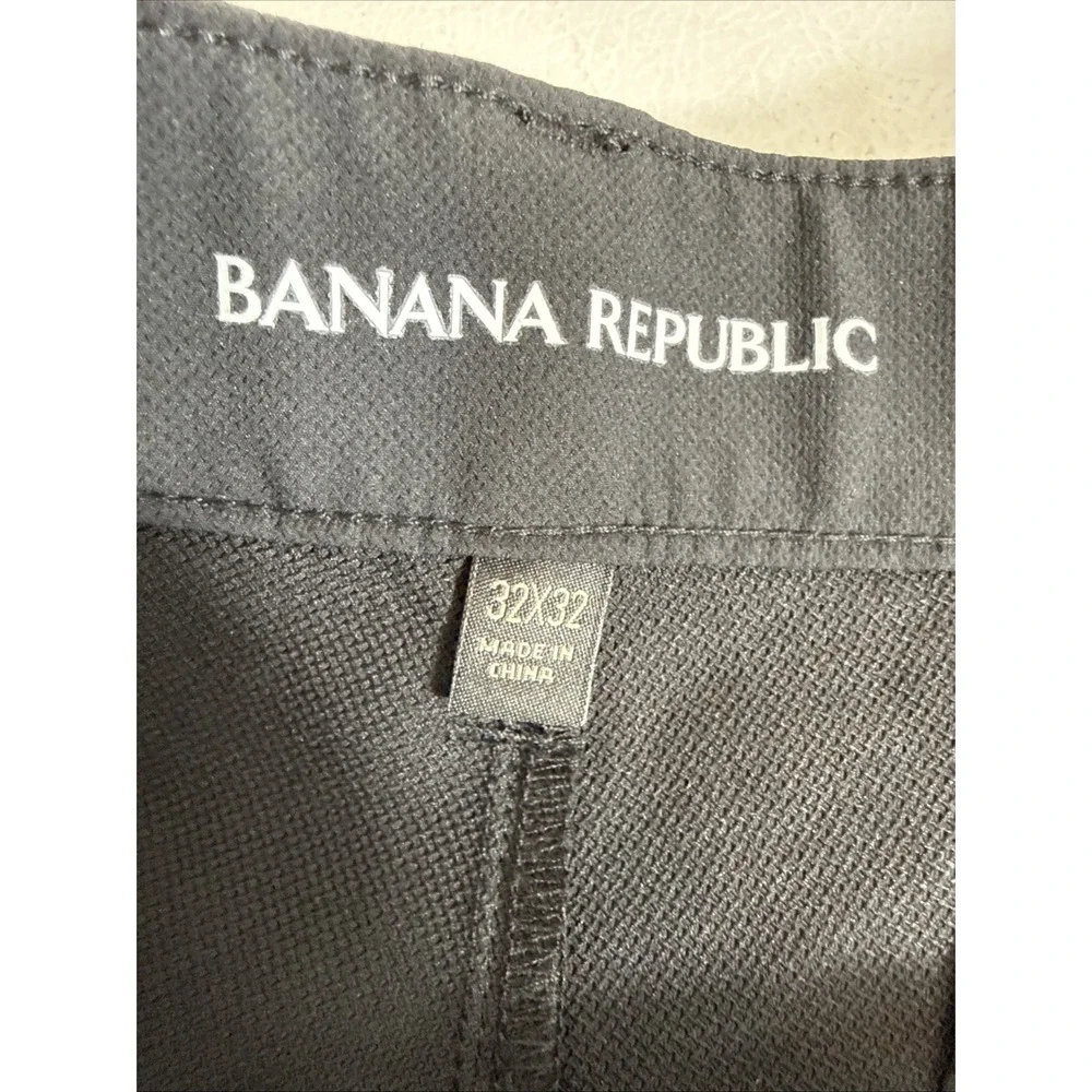 Banana Republic Pants Mens Flat Front Black Performance‎ Golf 33x32 Excellent